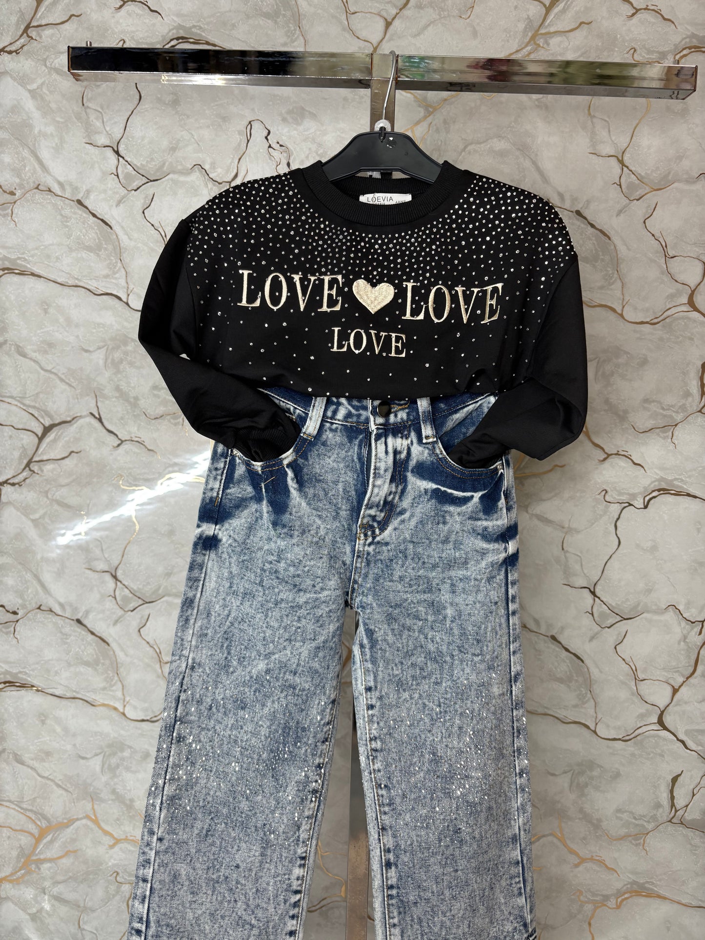 Jeans sfumato brilliantini