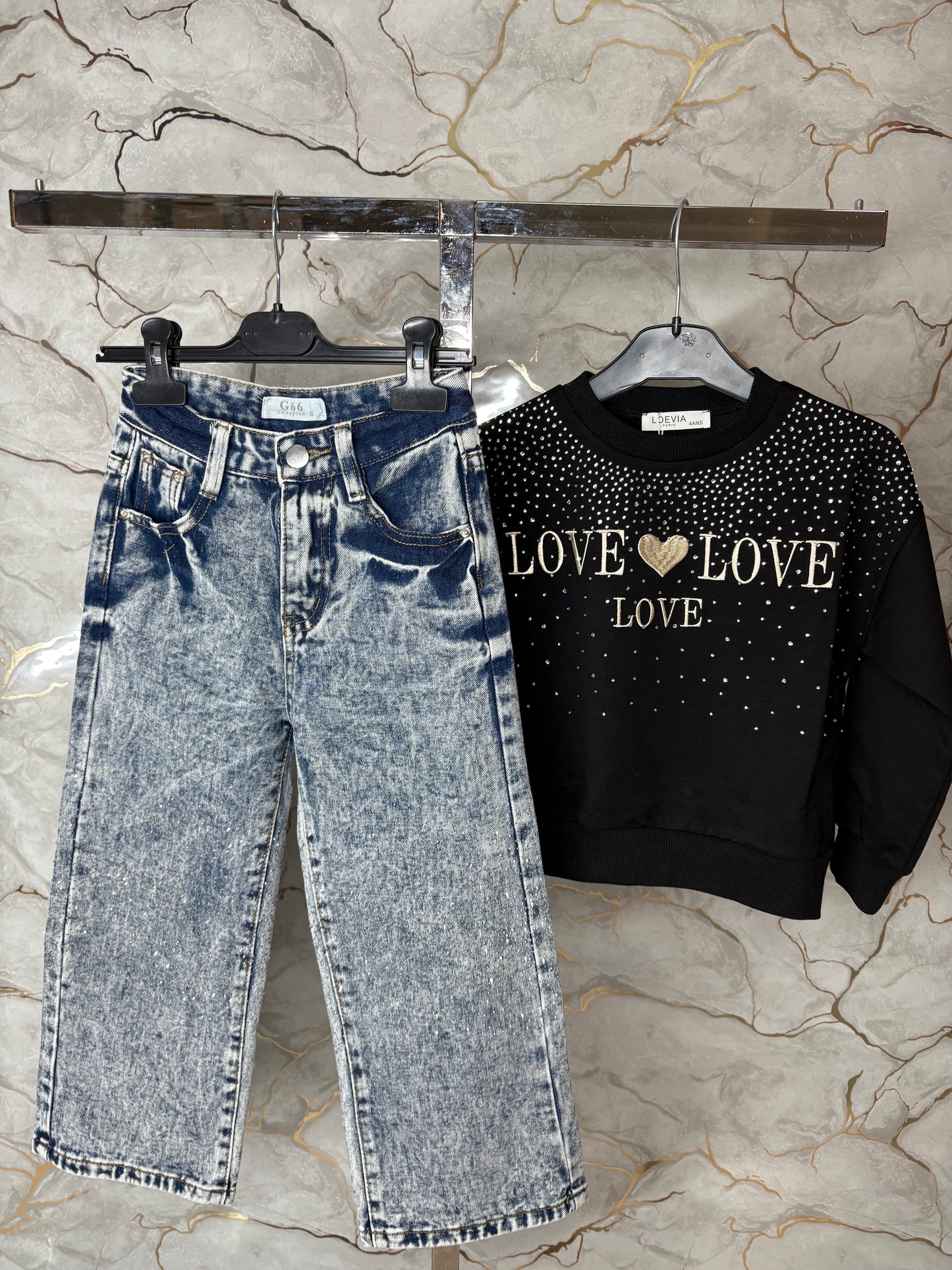 Jeans sfumato brilliantini