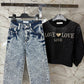 Jeans sfumato brilliantini
