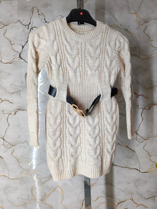 Vestito lana con cintura